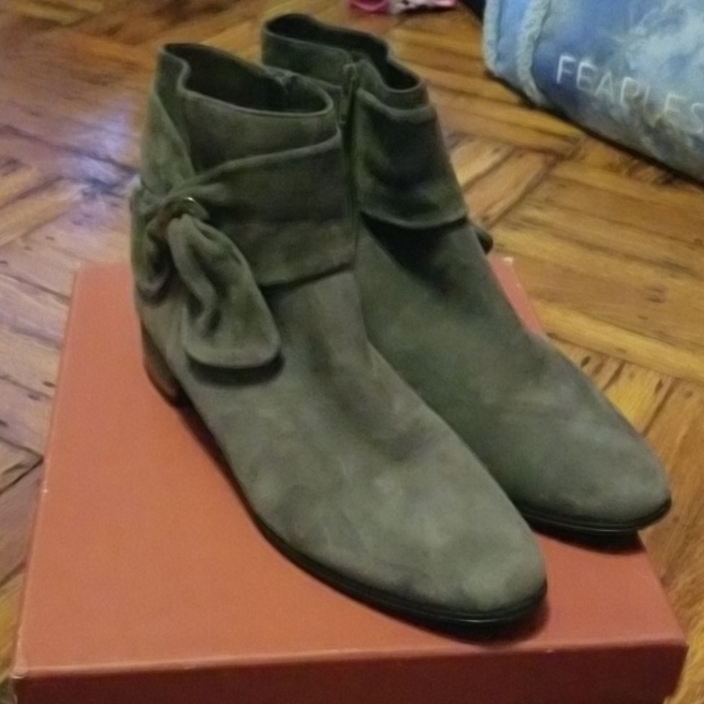 Grey Suede Booties - Picture 2 of 3